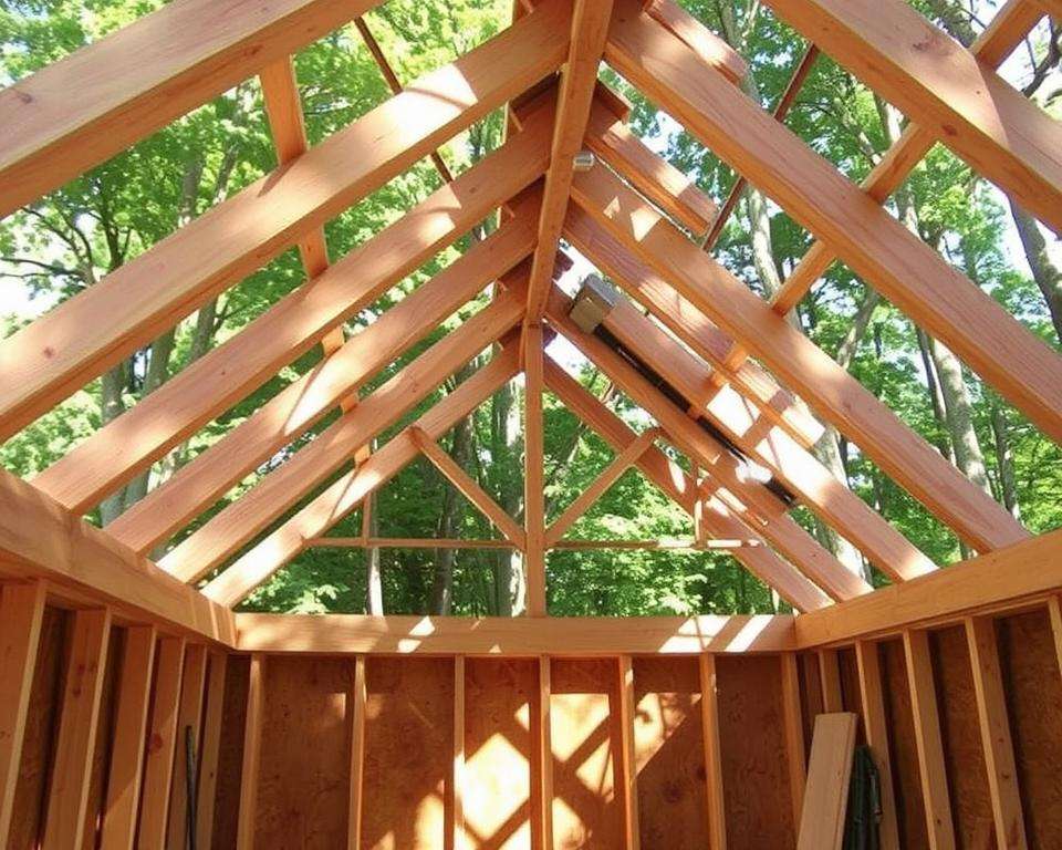 how to build a storage shed roof
