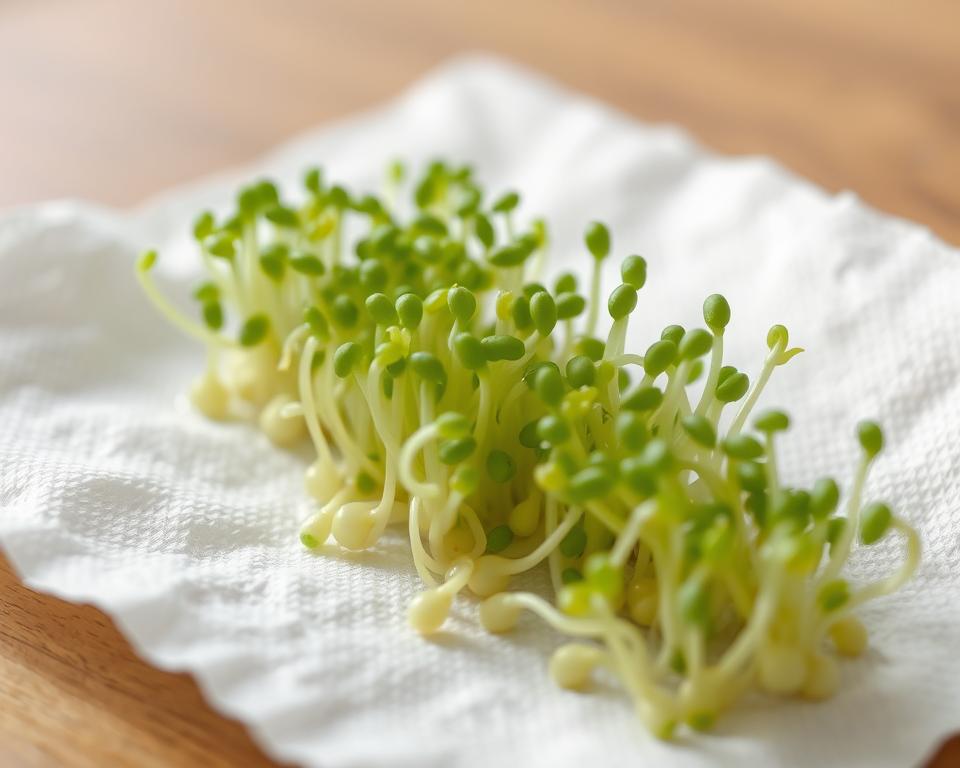 how to grow bean sprouts on a paper towel