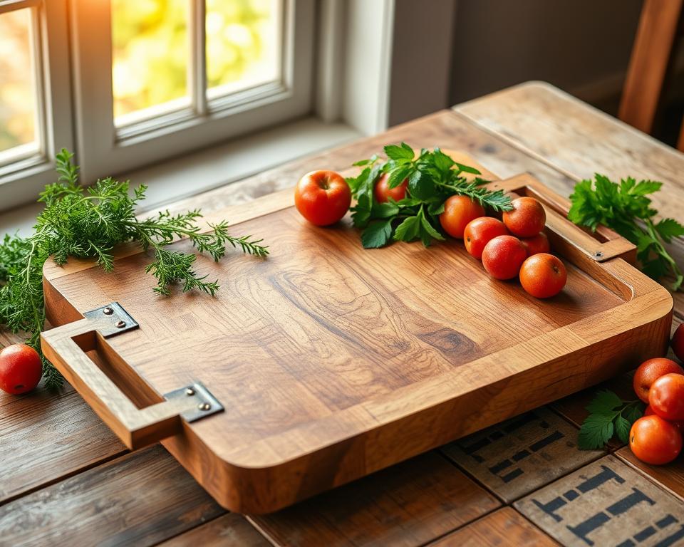 rustic wooden serving tray