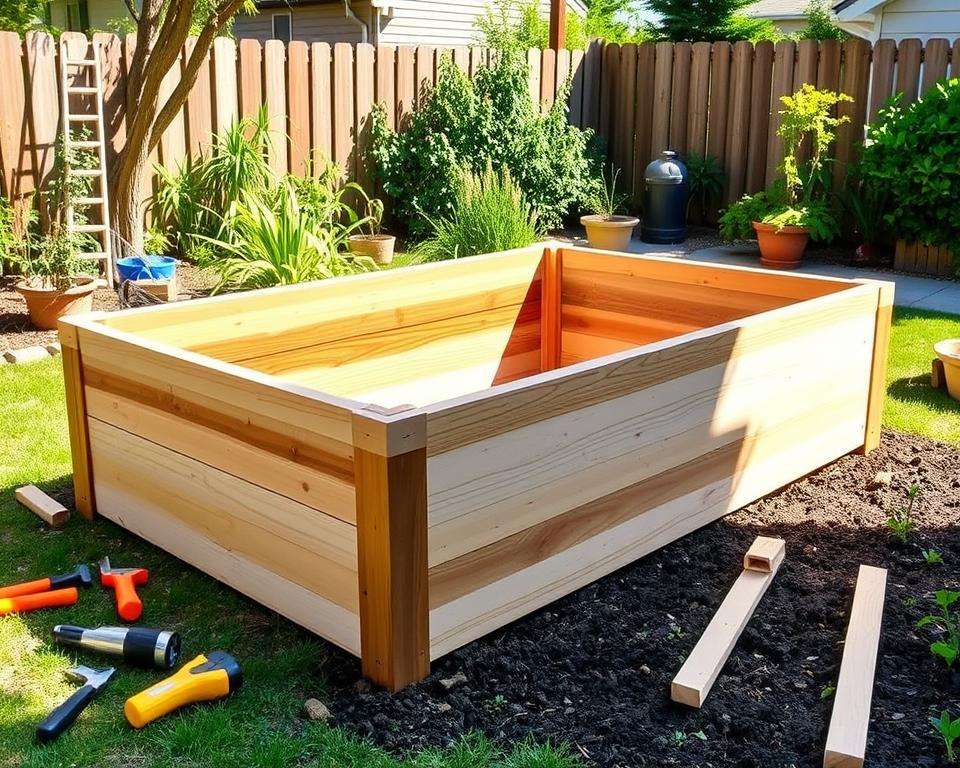 DIY garden box assembly